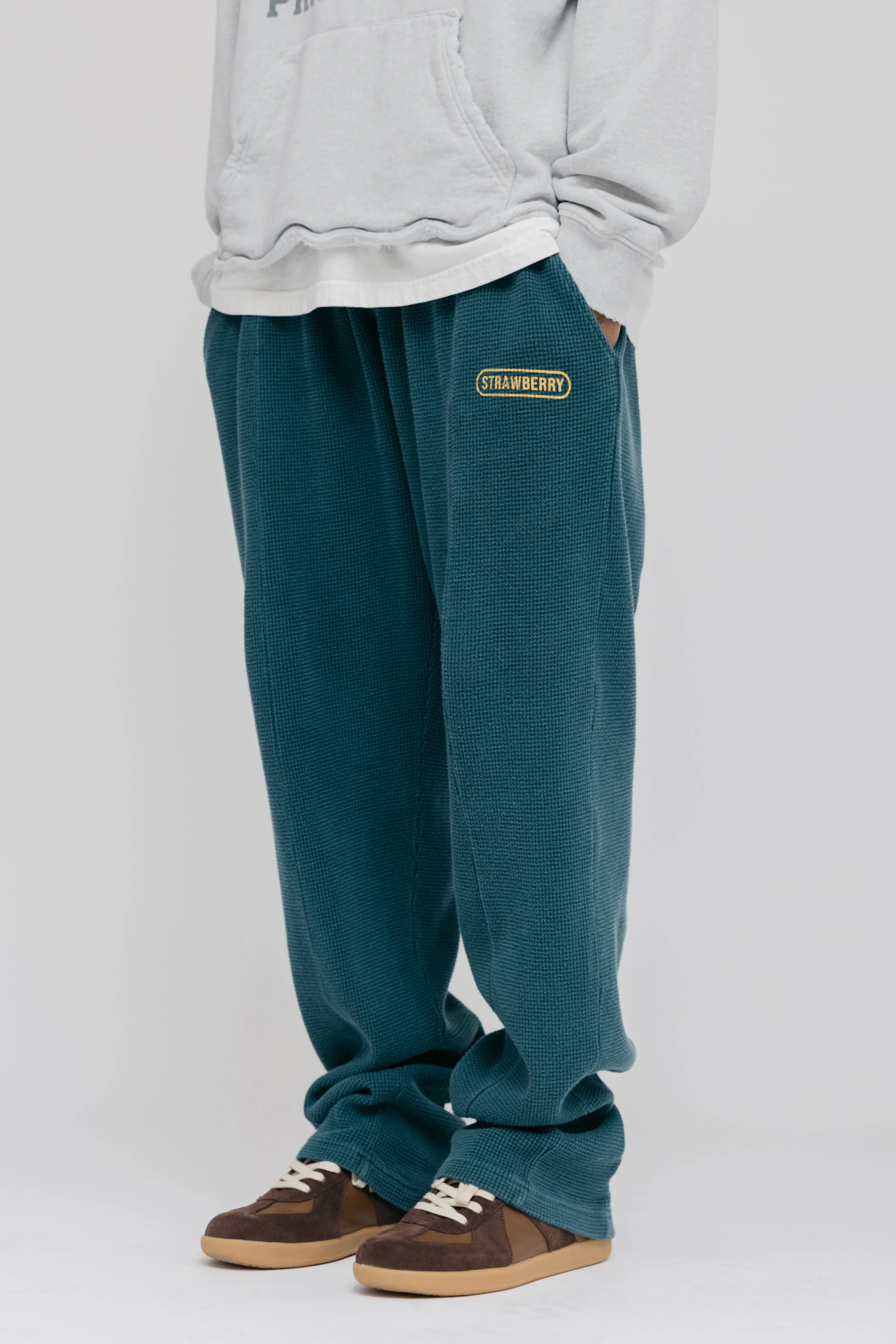 Thermal Pleated Sweatpant - Teal