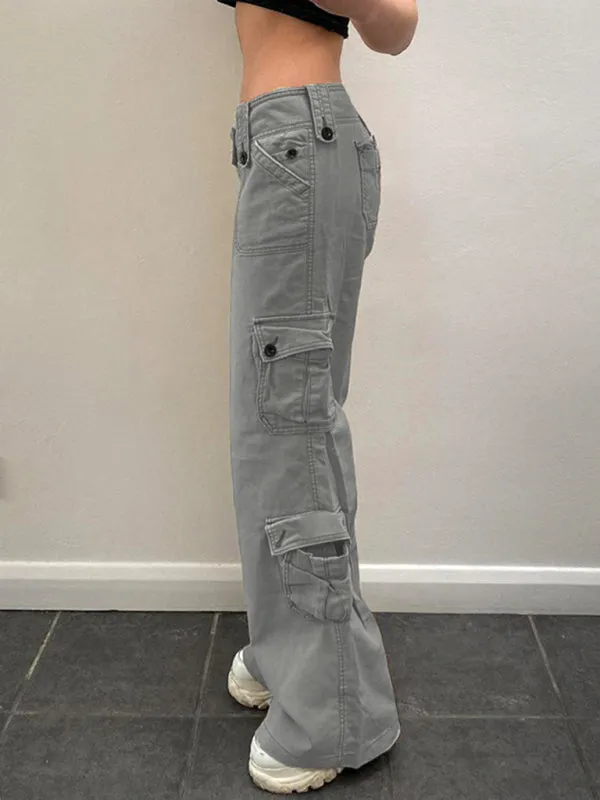 Women's Oversize Cargo Trousers With Multiple Pockets