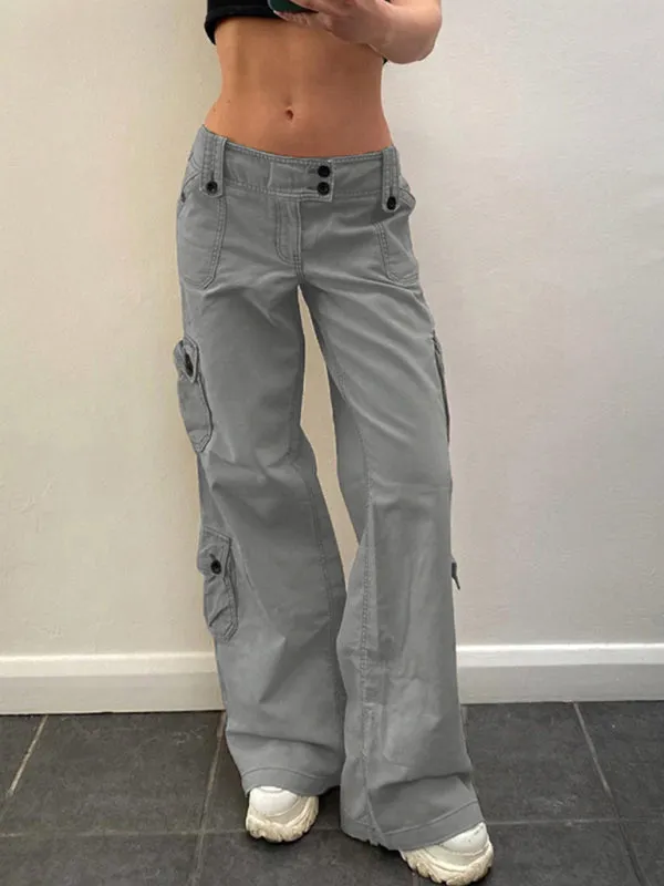 Women's Oversize Cargo Trousers With Multiple Pockets