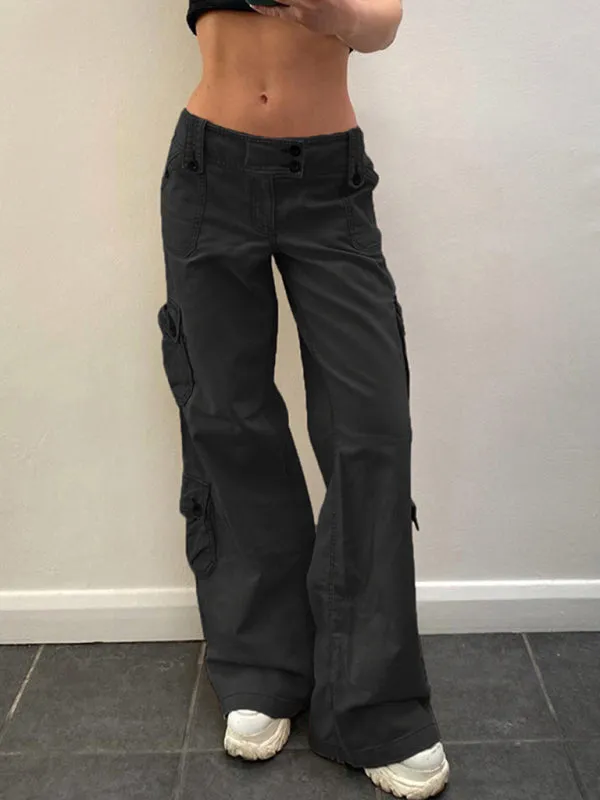 Women's Oversize Cargo Trousers With Multiple Pockets